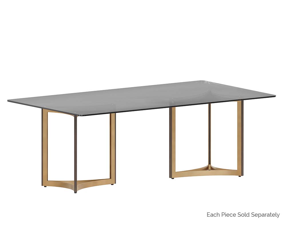 Glass Dining Table Top - Rectangular - Smoke Grey - 96"