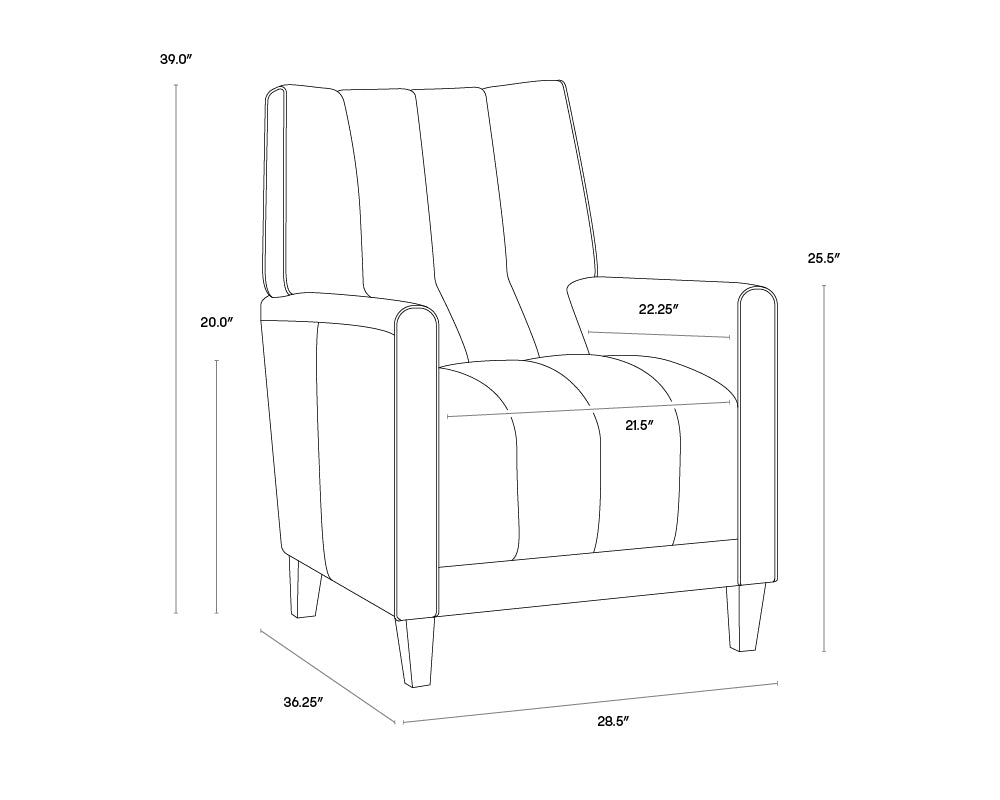Romalda Lounge Chair - Vintage Charcoal Leather