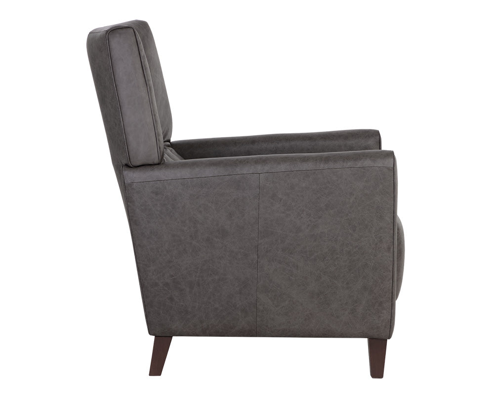 Romalda Lounge Chair - Vintage Charcoal Leather