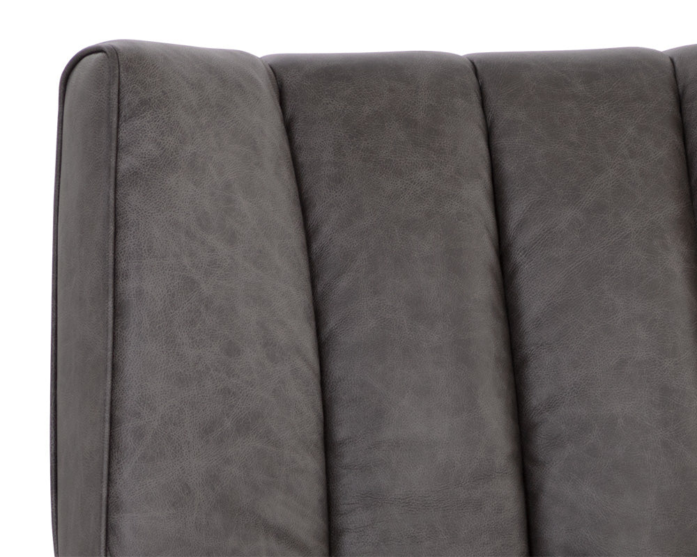 Romalda Lounge Chair - Vintage Charcoal Leather