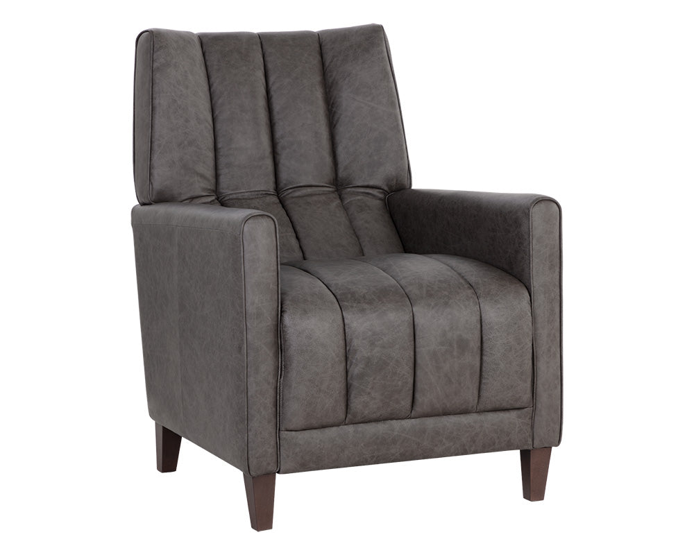 Romalda Lounge Chair - Vintage Charcoal Leather