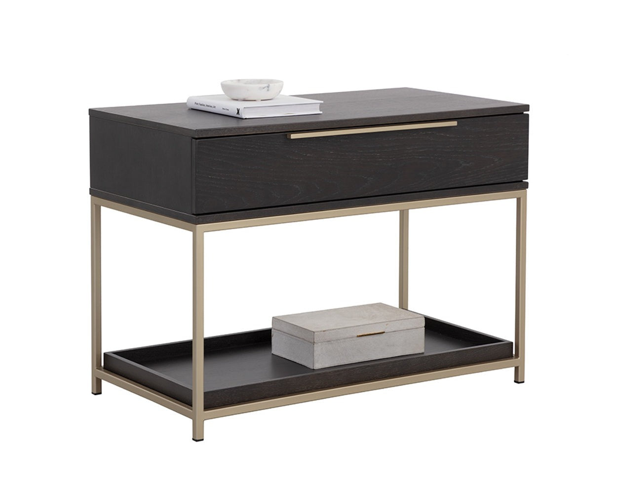 Rebel Nightstand - Large - Gold - Charcoal Grey