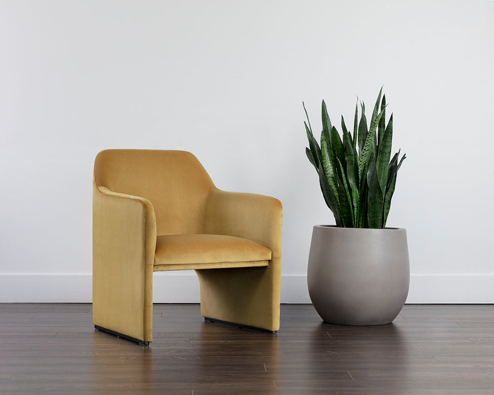 Doreen Lounge Chair - Lux Moon Dust - Diamond Ocher