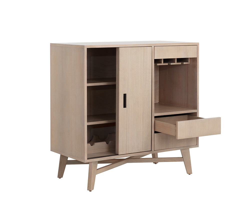 Caven Bar Cabinet - Light Oak