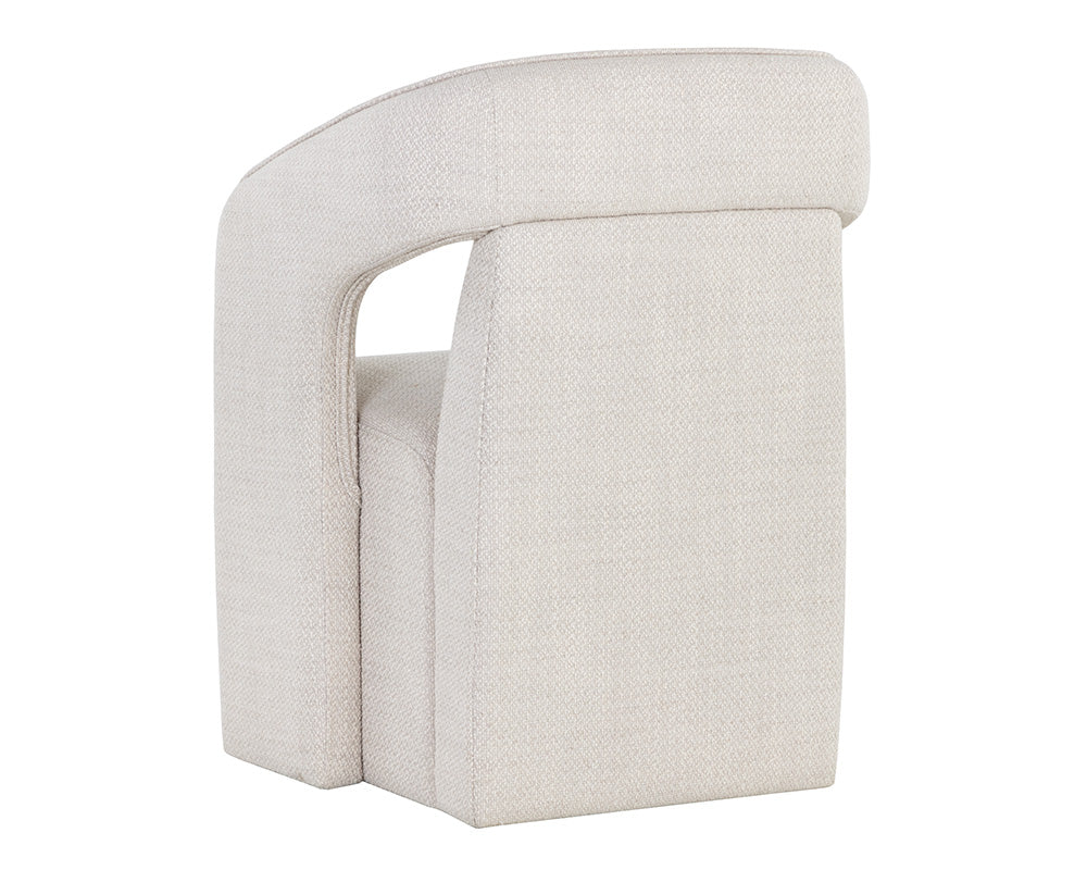 Kendrick Wheeled Dining Armchair - Moto Stucco