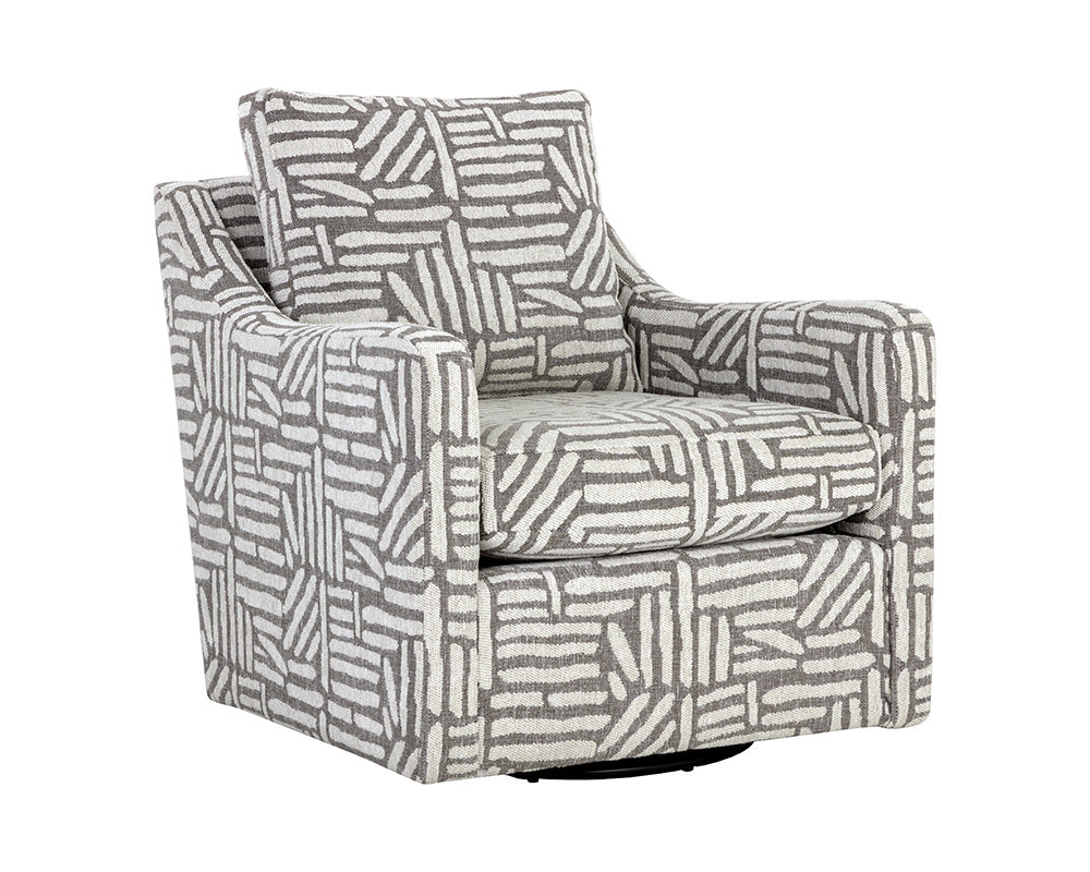 Brianna Swivel Lounge Chair - Quinn Sable