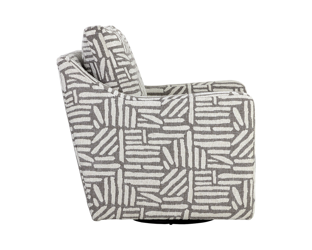 Brianna Swivel Lounge Chair - Quinn Sable