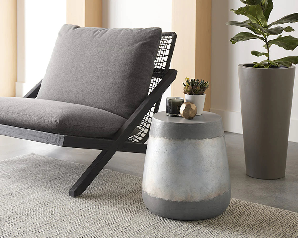 Bari Lounge Chair - Gracebay Grey - Charcoal (Patio/Outdoor)