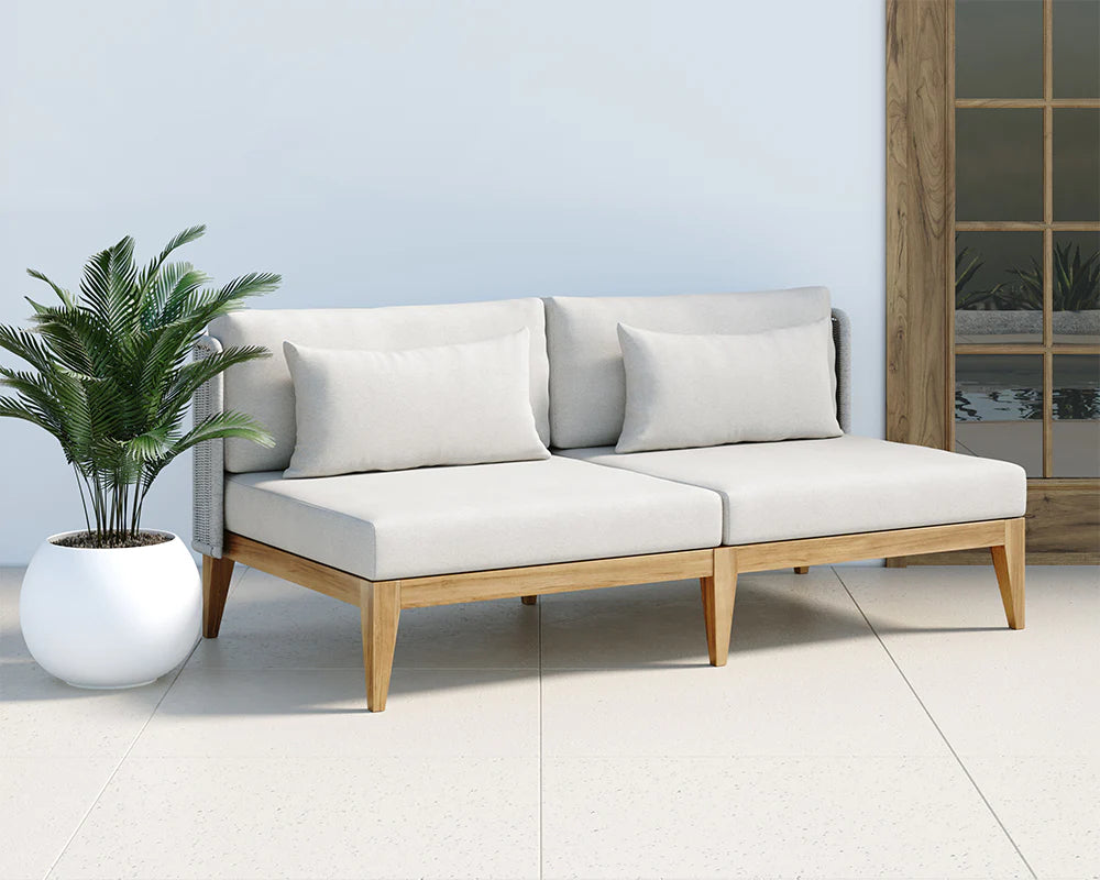 Ibiza 2-Seater Sofa - Stinson White - Natural (Patio/Outdoor)