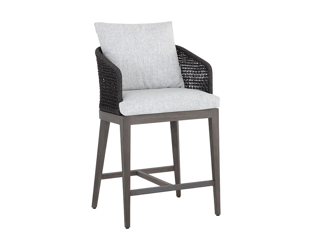 Capri Counter Stool - Smoke Grey (Patio/Outdoor)