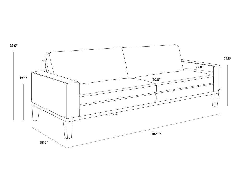 Davilo Sofa - Midnight Blue Leather
