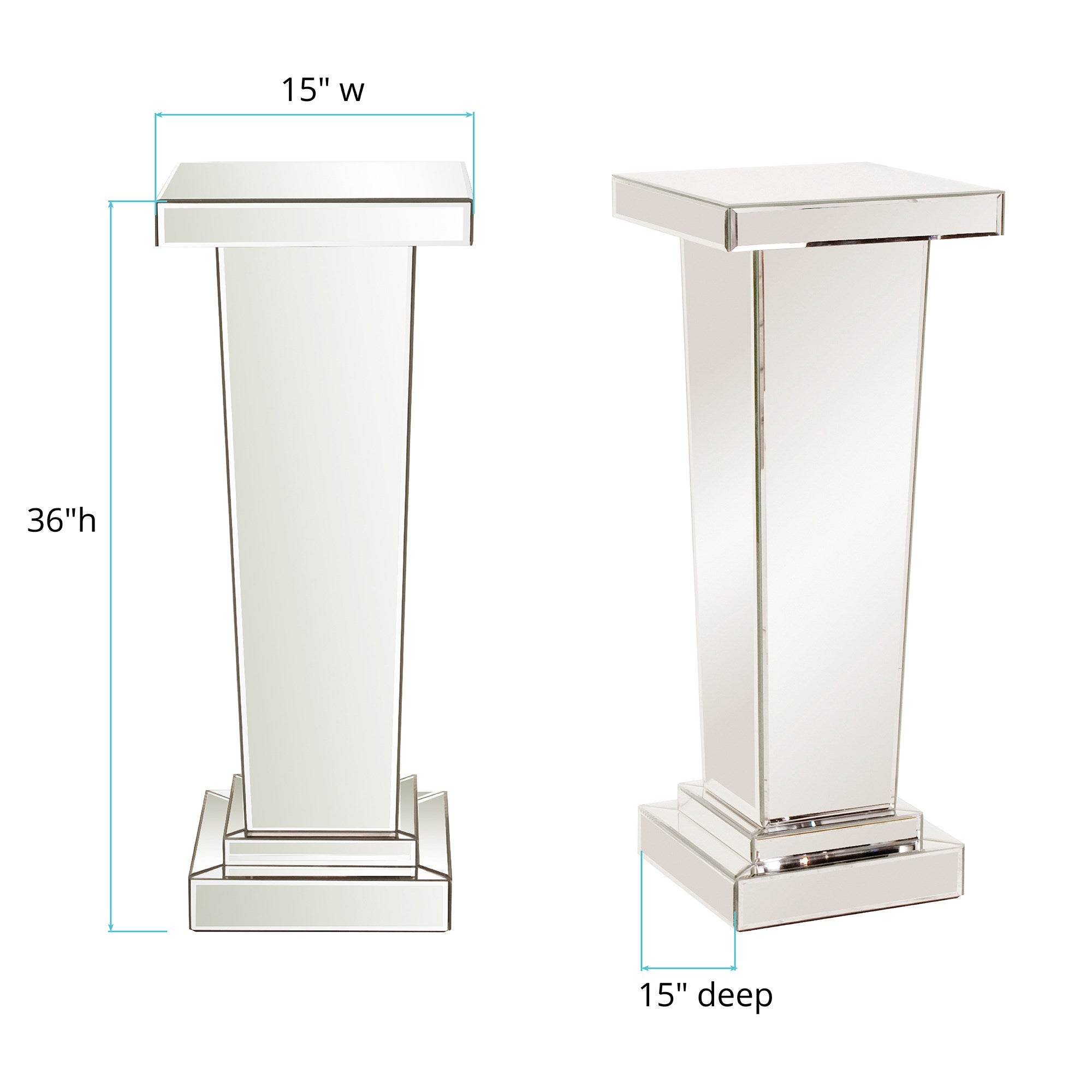 Tapered Mirrored Pedestal