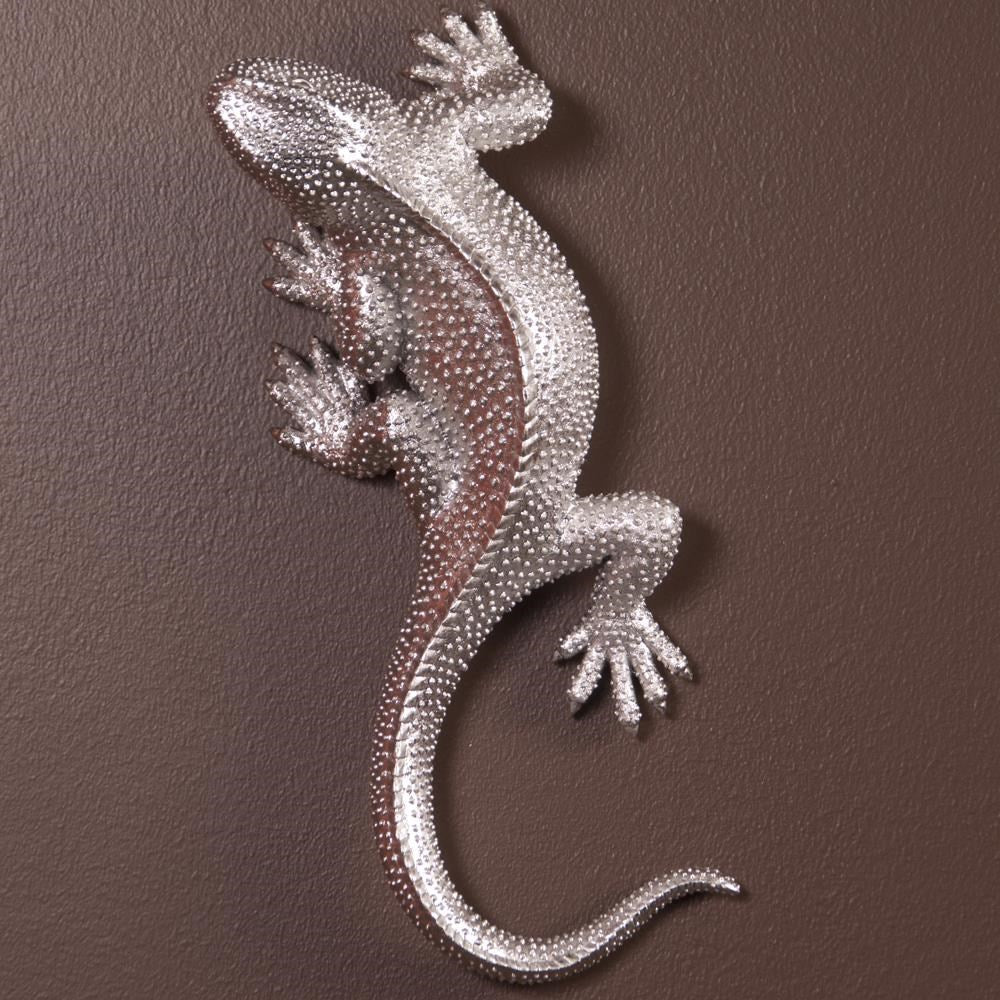 Lizard Figurine Bright Textured Nickel