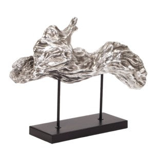 Silver Plated Log Replica on Metal Stand