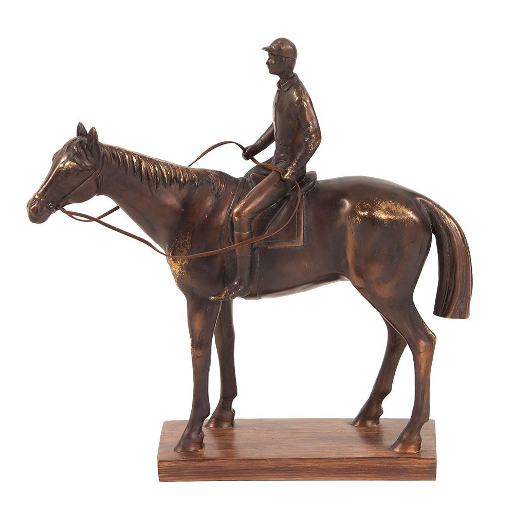 Bronze Jockey and Racehorse Sculpture