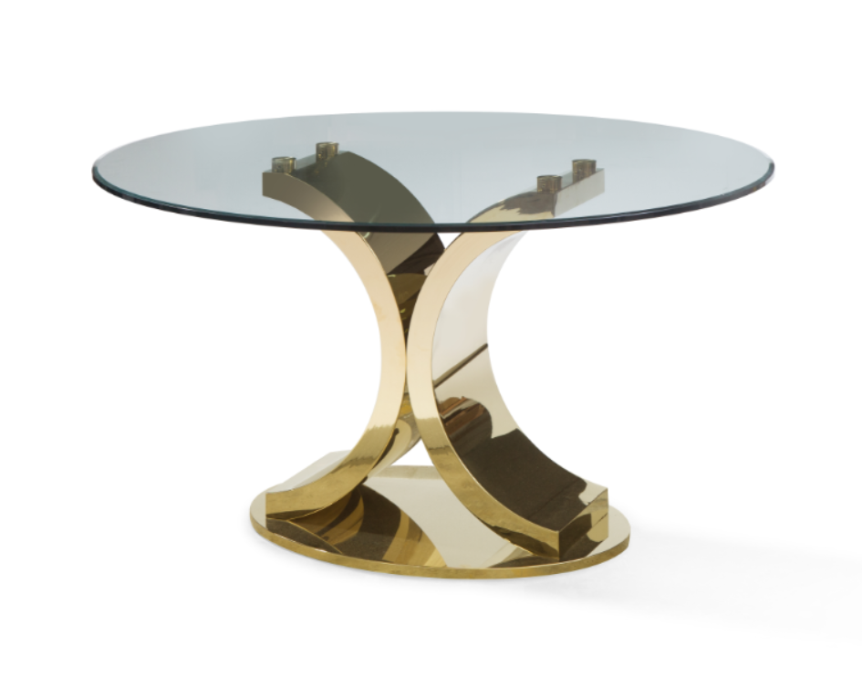 Alexander Titanium Gold Round Dining Table
