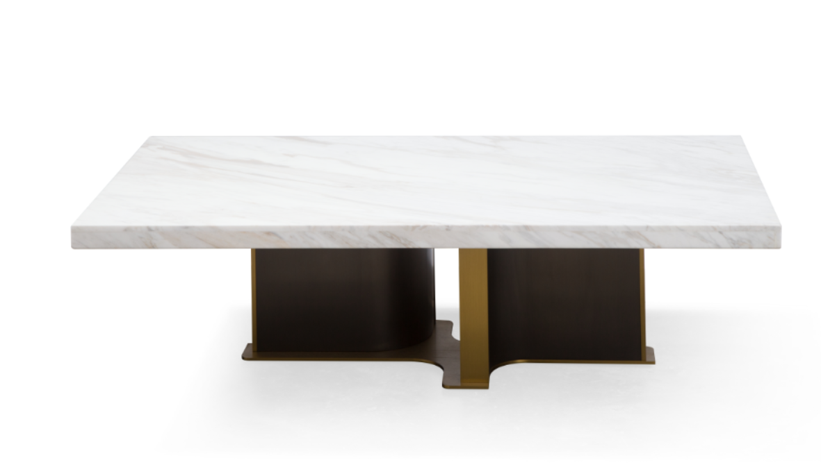 Jazz Brushed Black-Gold Marble Coffee Table