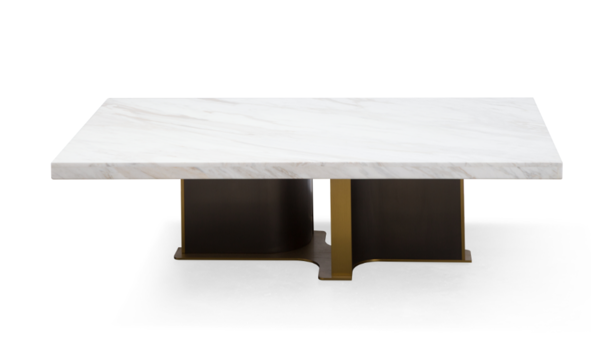 Jazz Brushed BlackGold Marble Coffee Table Urban Manor