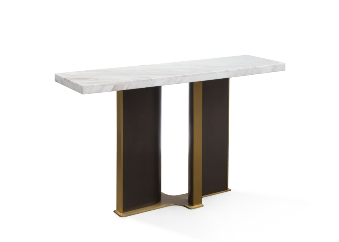 Jazz Brushed Black-Gold Marble Console Table