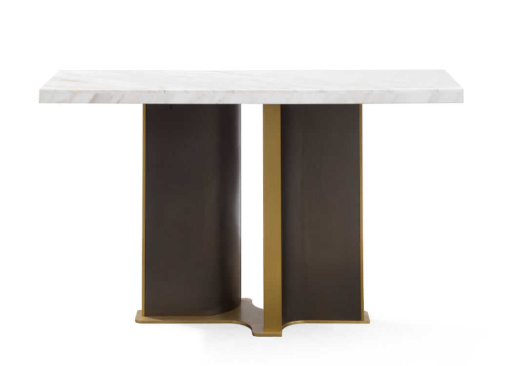 Jazz Brushed Black-Gold Marble Console Table