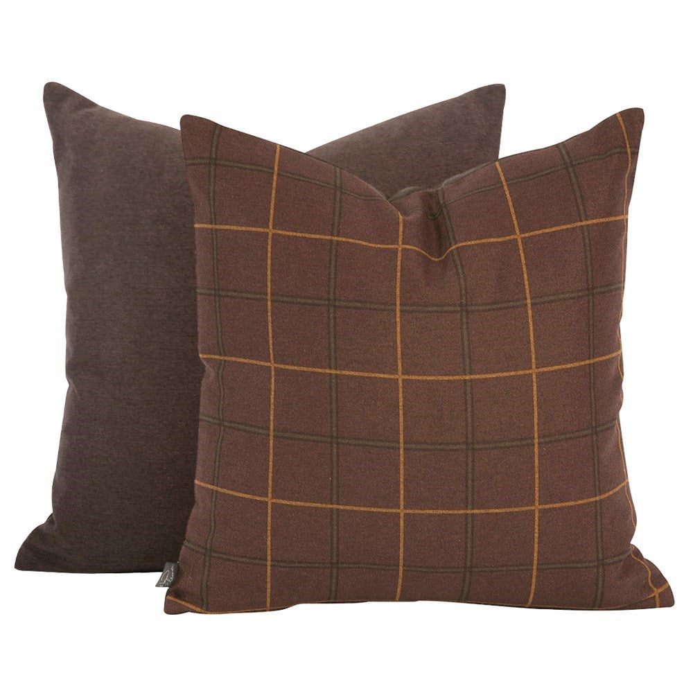 Oxford Chocolate Down Pillow- 20" x 20"