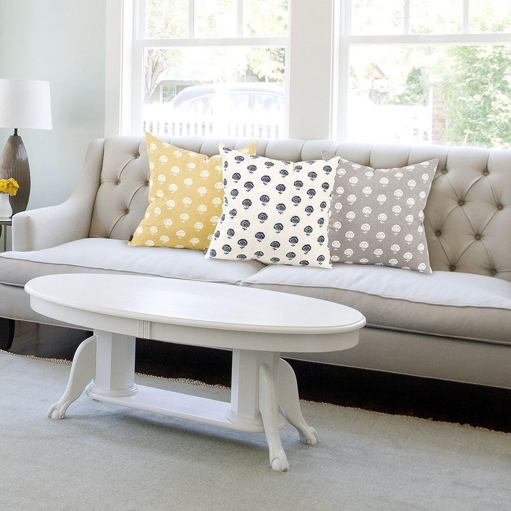 Dandelion Pewter Down Pillow- 20" x 20"