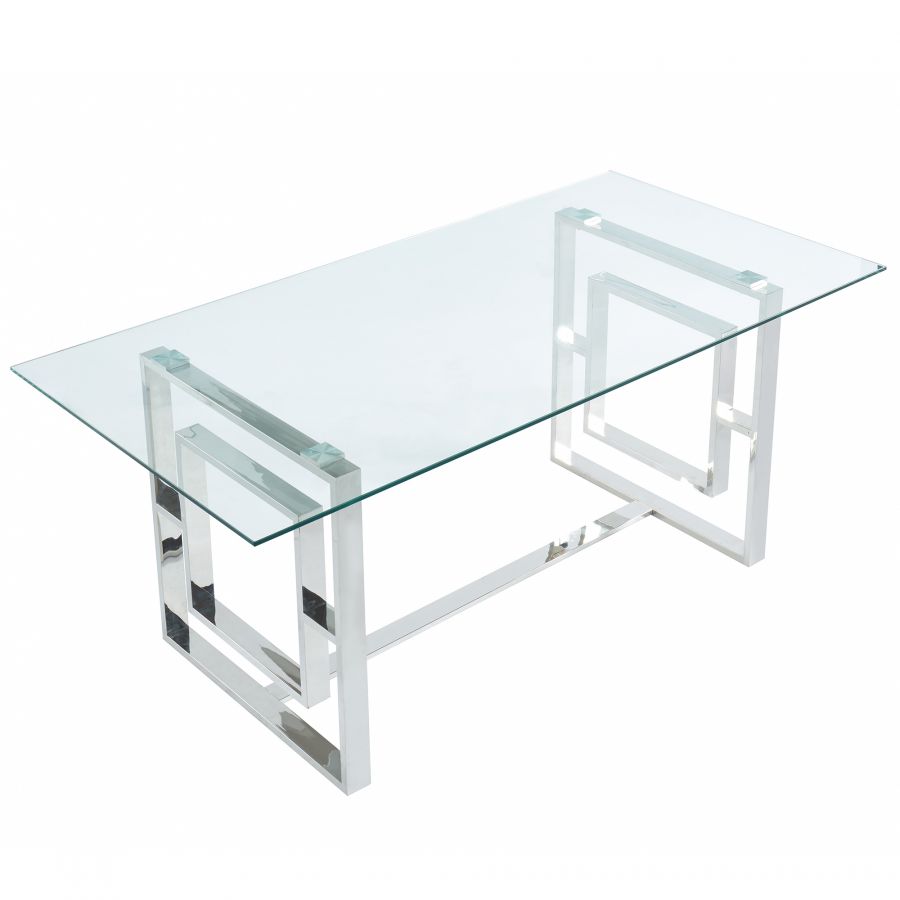 Eros Silver Rectangle Dining Table