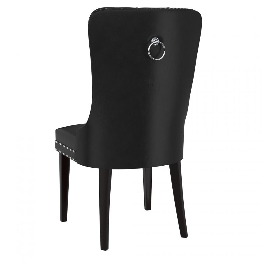 Rizzo Black Faux Leather Side Chair