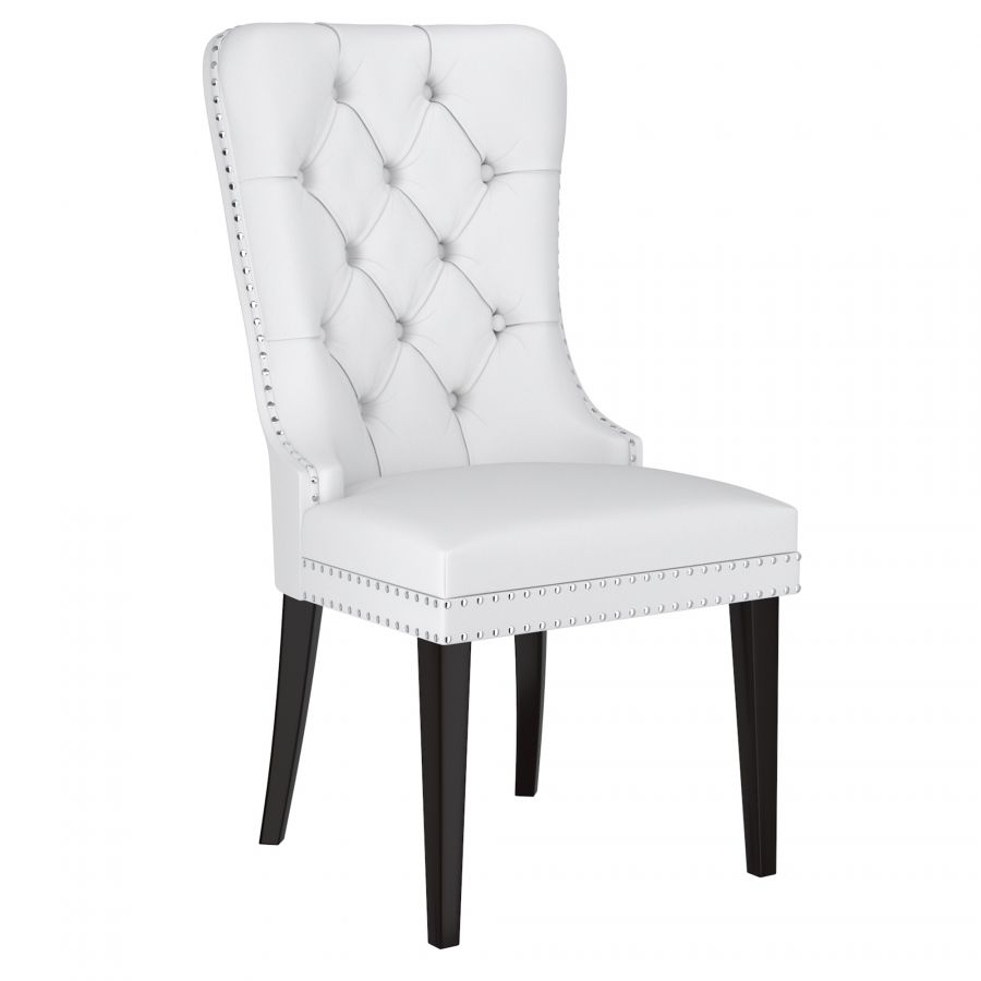 Rizzo White Faux Leather Side Chair