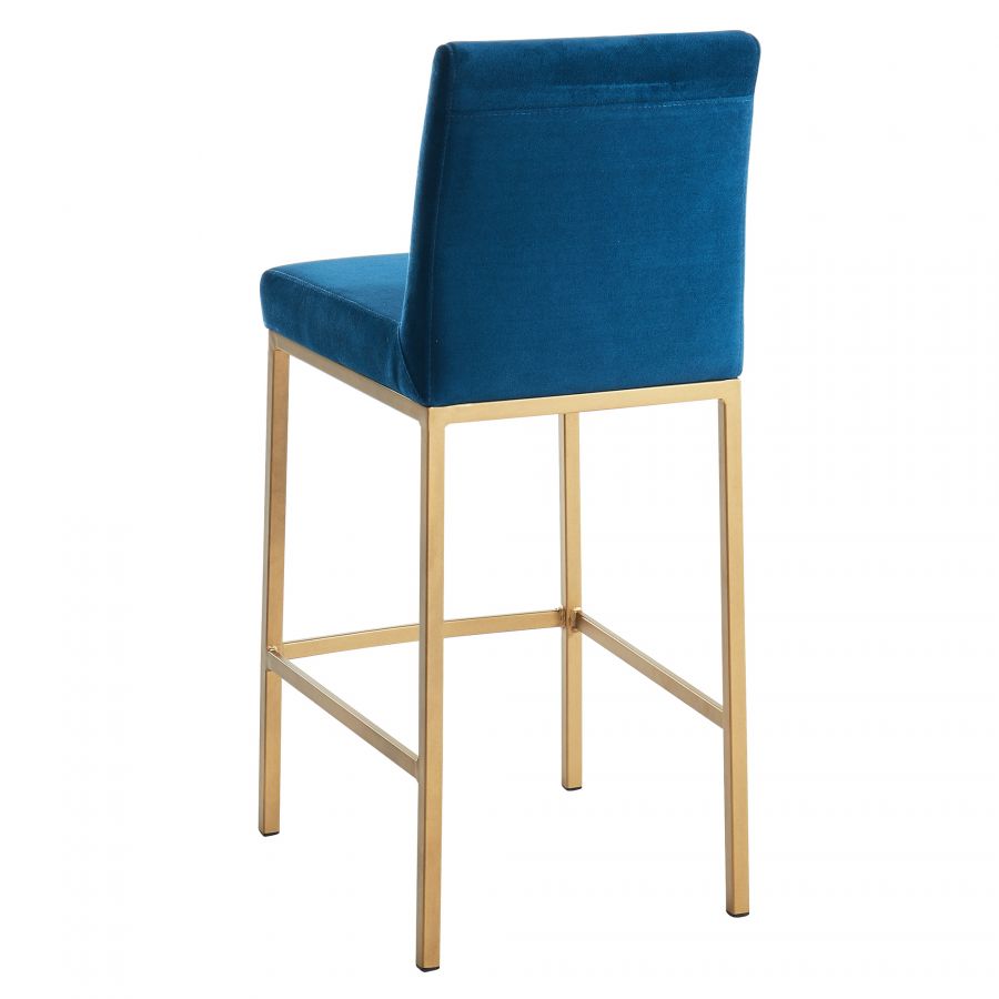 Diego Blue - Gold Counter Stool