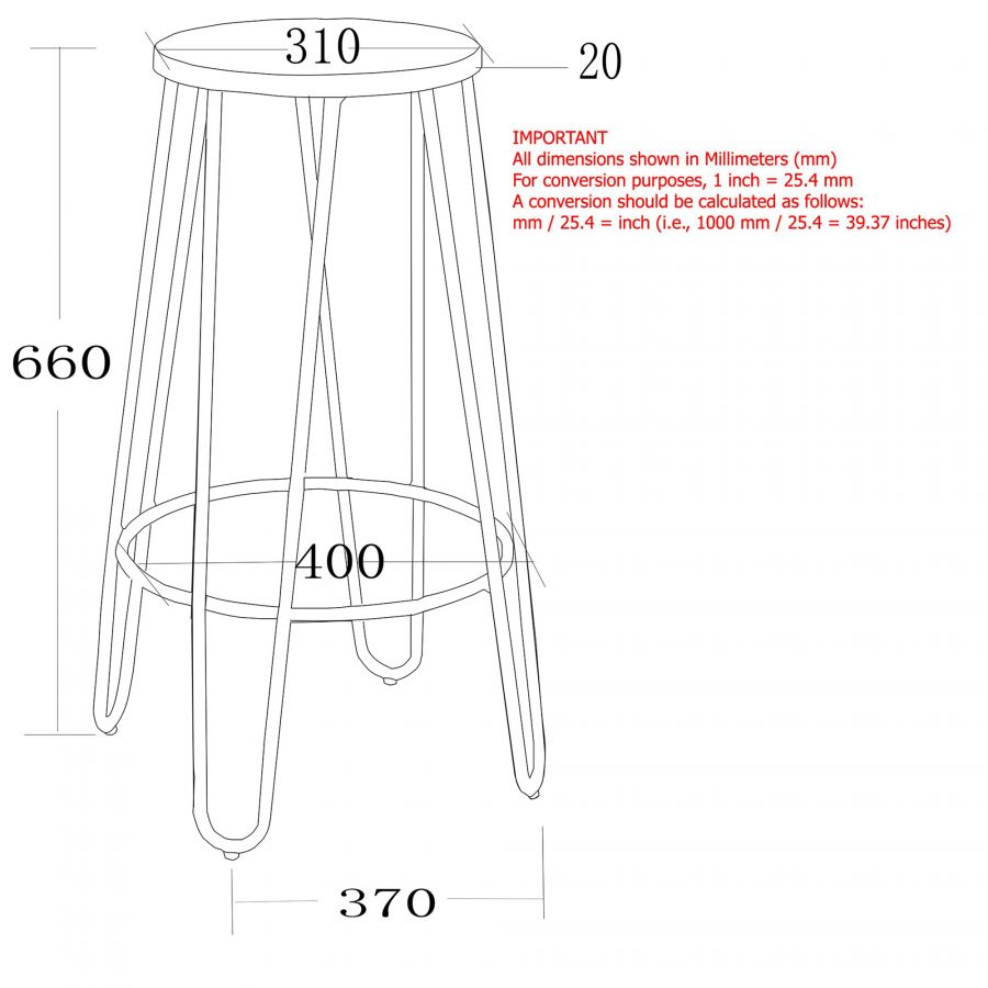 Revo Black Counter Stool