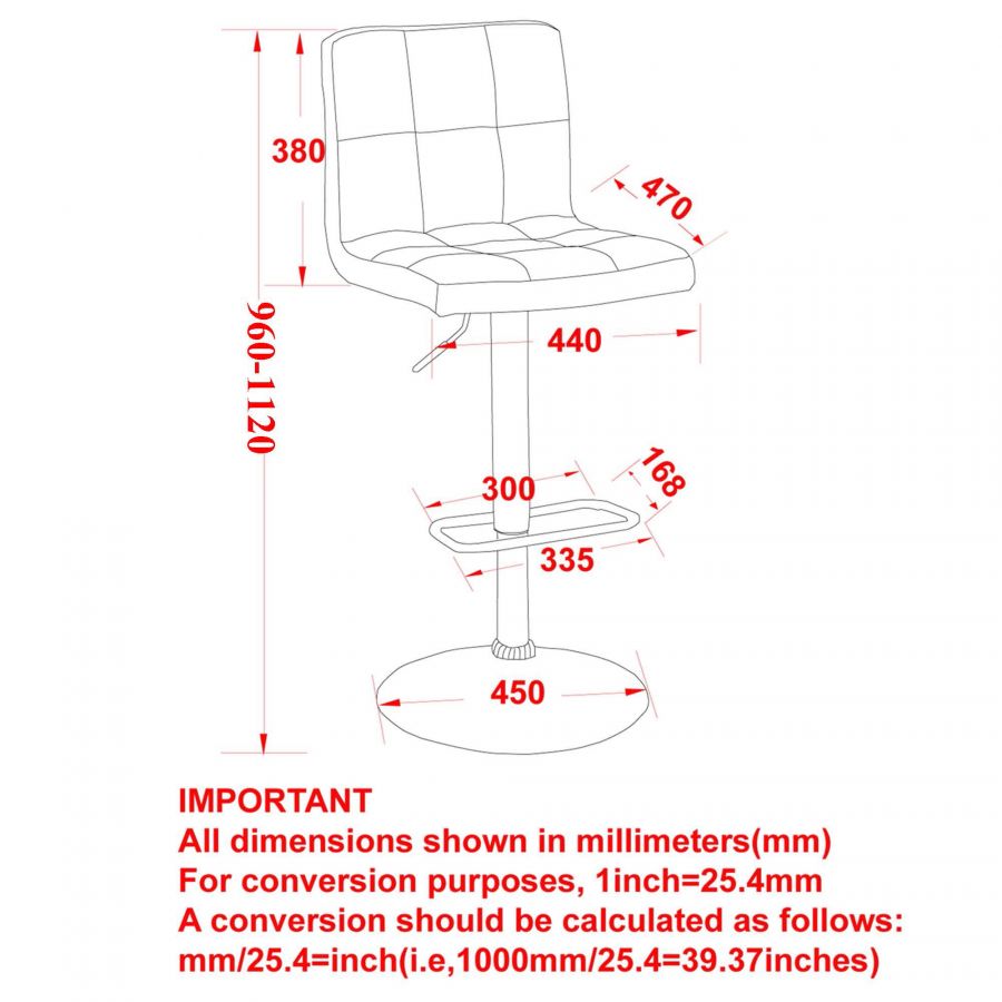 Fusion Grey Air Lift Stool