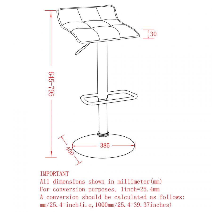 Pluto Grey Air Lift Stool