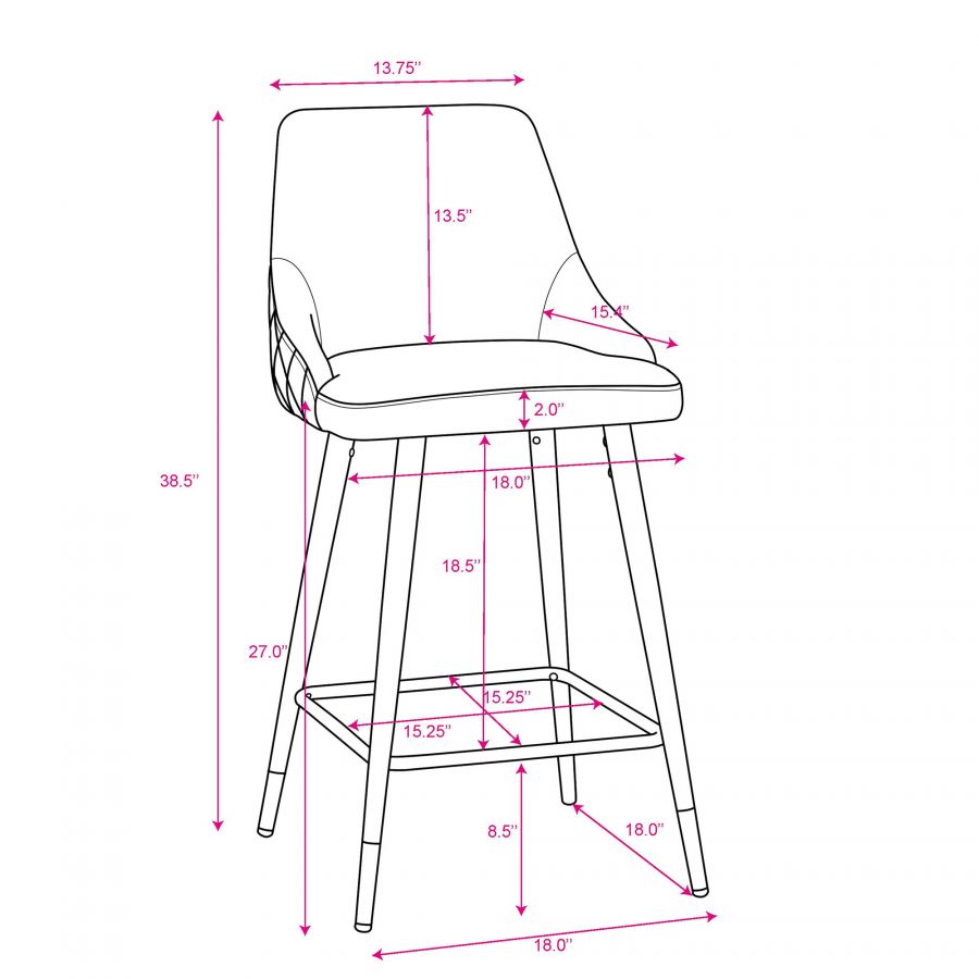 Roxanne Mustard Counter Stool