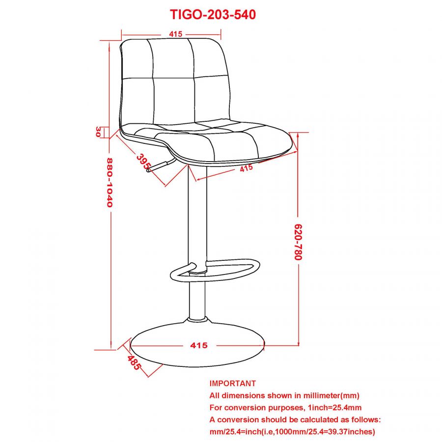 Tigo Grey Air Lift Stool