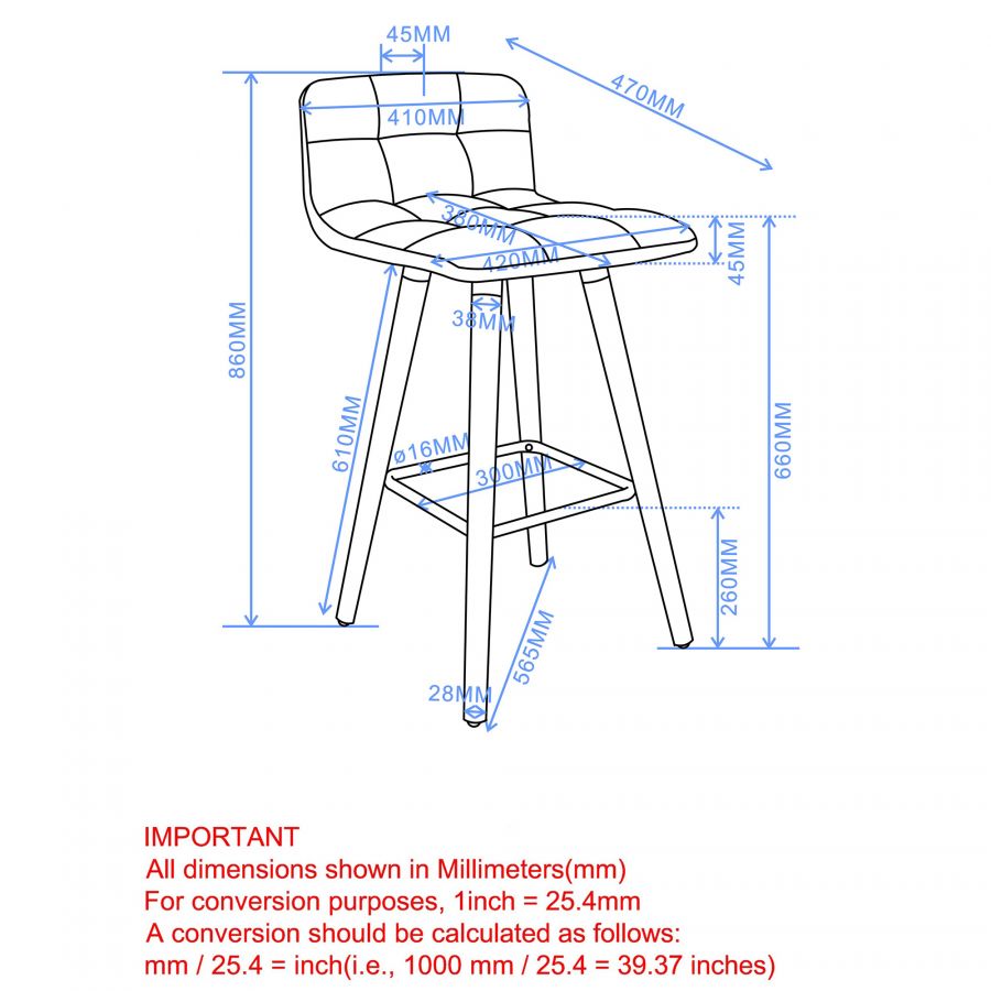 Rico Black Counter Stool