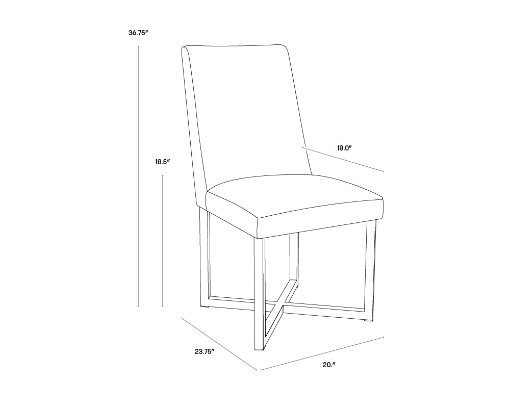 Howard Dining Chair - Stainless Steel - Black