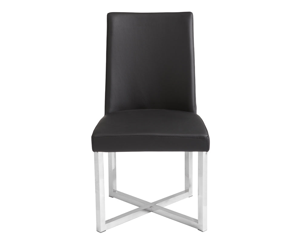 Howard Dining Chair - Stainless Steel - Black