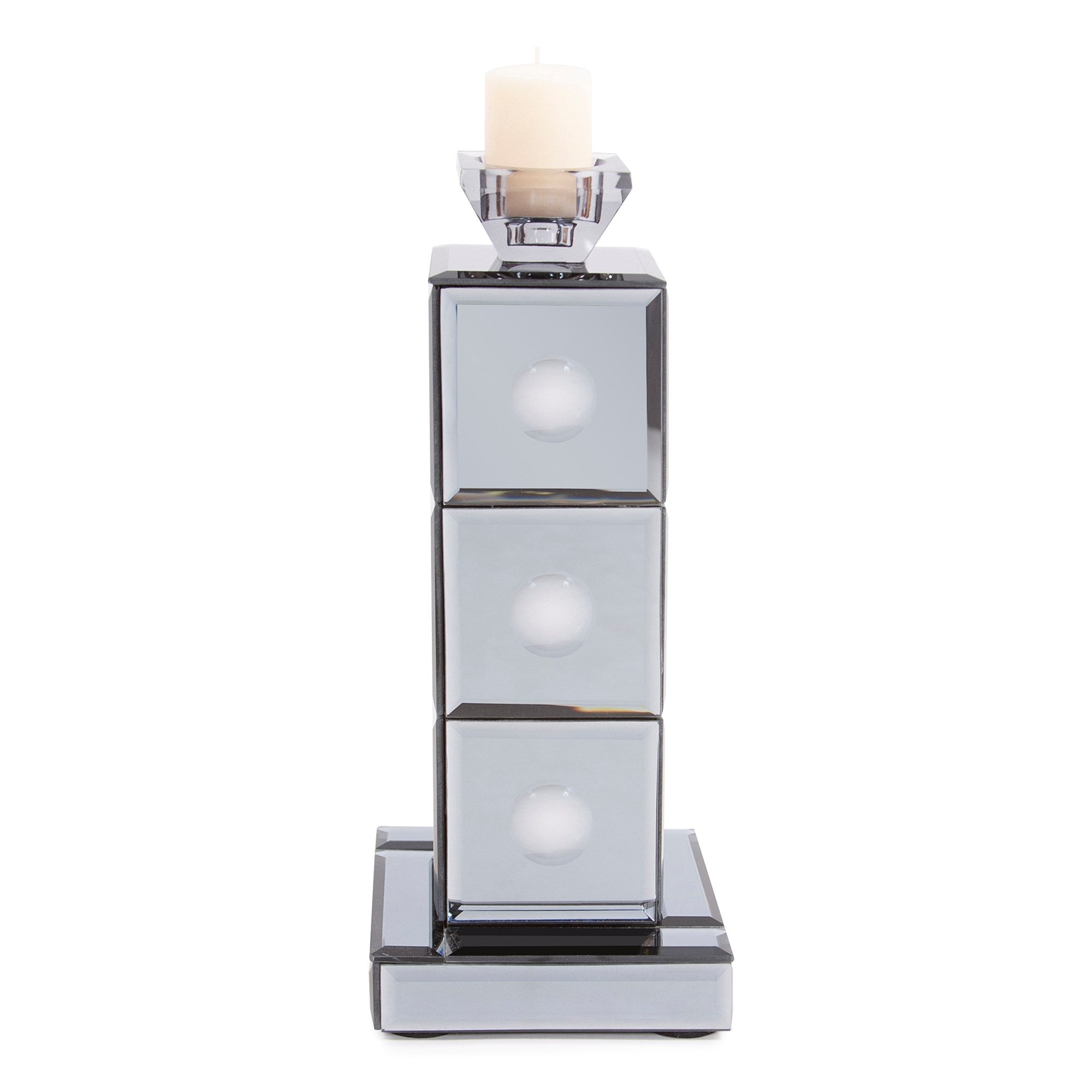 Grigio Mirrored Candle Holder