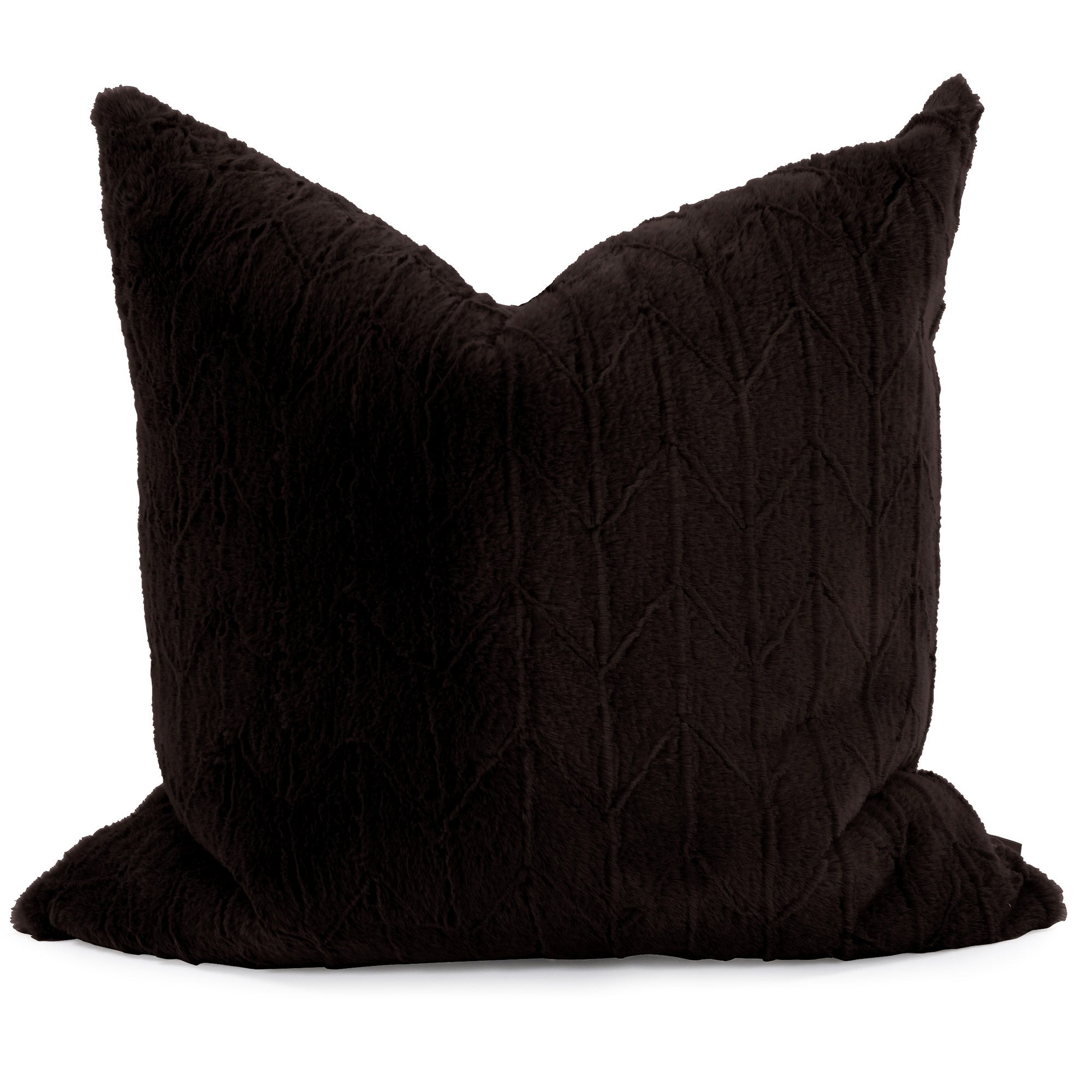 Angora Ebony Poly Pillow- 24" x 24"