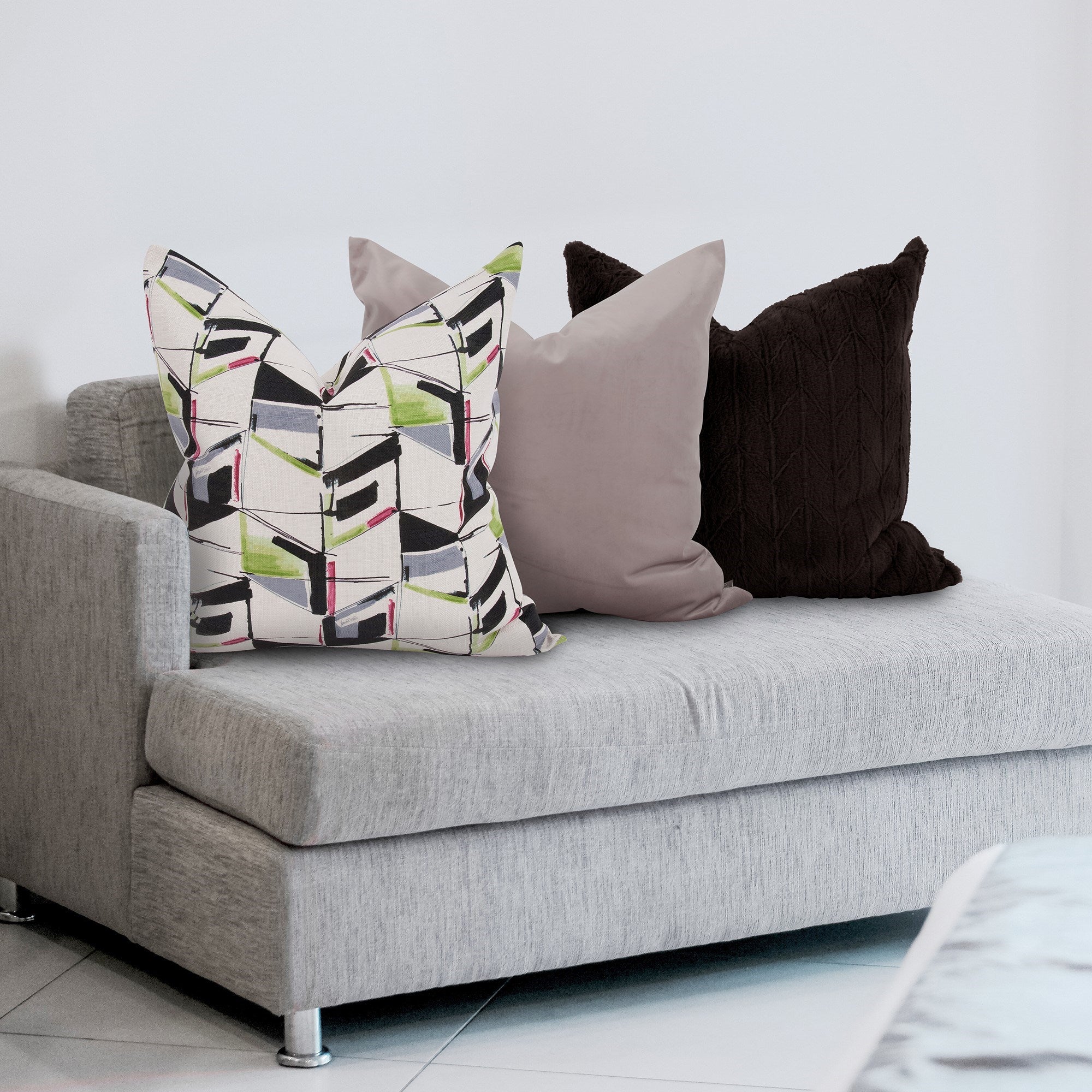 Angora Ebony Down Pillow- 24" x 24"