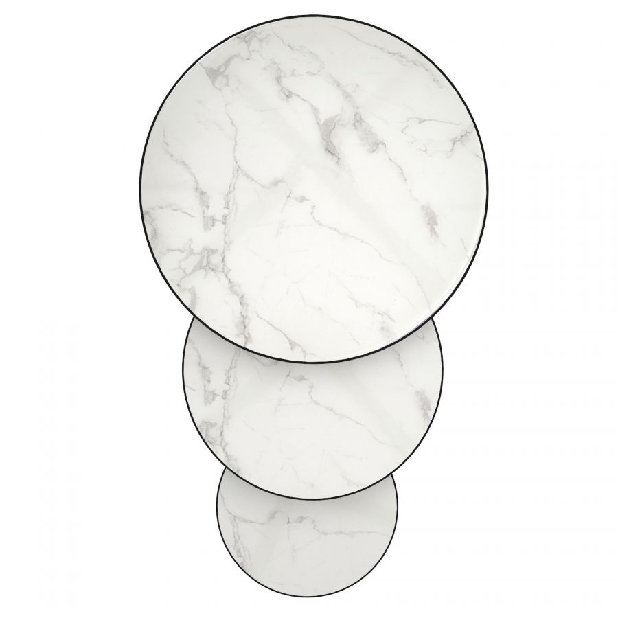 Darsh 3pc White Marble Coffee Table