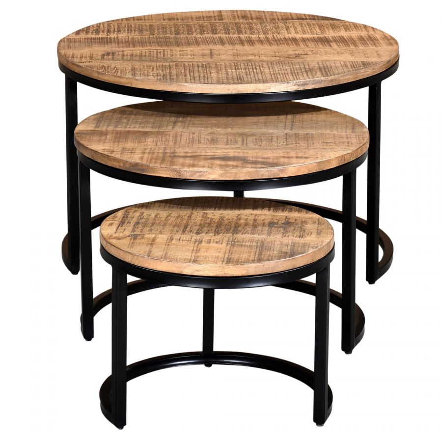 Darsh 3pc Washed Grey Coffee Table