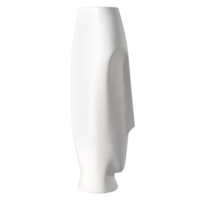 Abstract Faces Matte White Ceramic Vases (Set of 2)