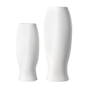 Abstract Faces Matte White Ceramic Vases (Set of 2)