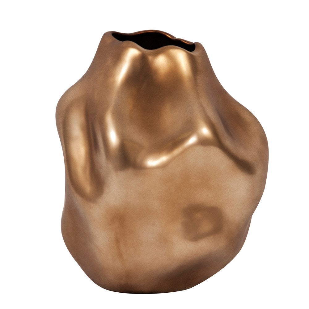 Matte Bronze Abstract Ceramic Vase, Large
