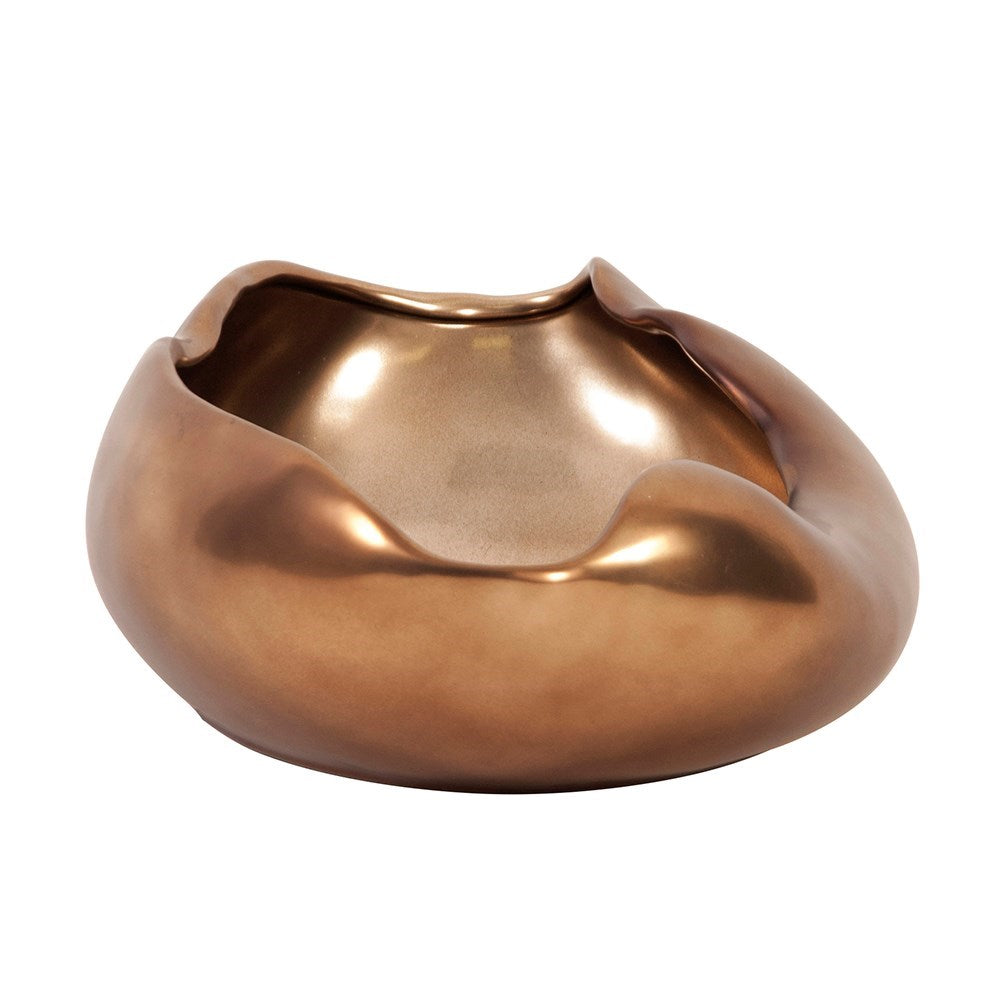 Matte Bronze Abstract Ceramic Bowl