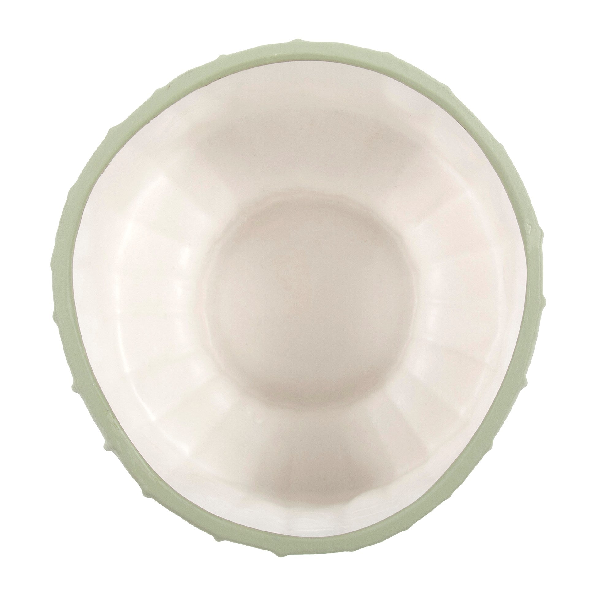 Sage Green Ribbed Ceramic Bowl