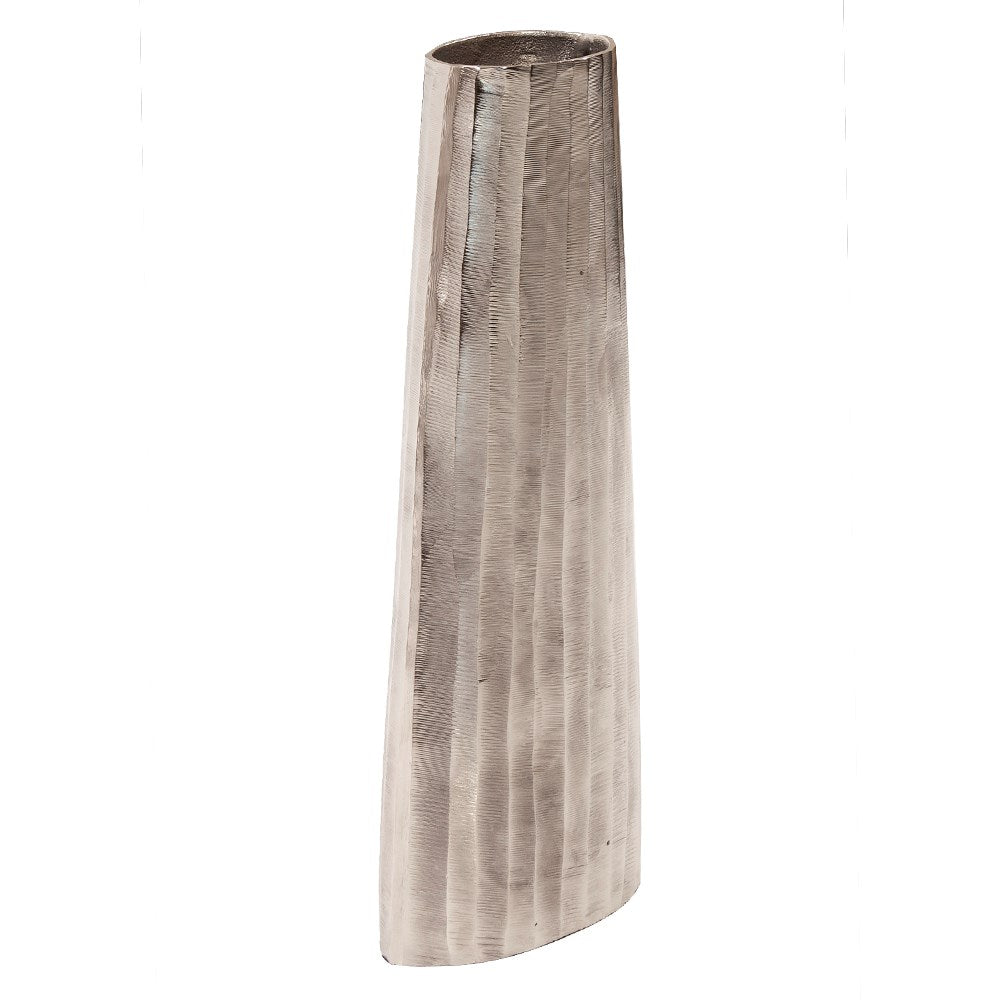 Silver Chiseled Metal Vase