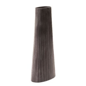 Graphite Chiseled Metal Vase
